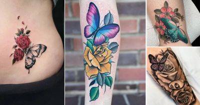 37 Stunning Tattoos With Roses and Butterflies