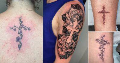 25 Cross With Flowers Tattoo Ideas